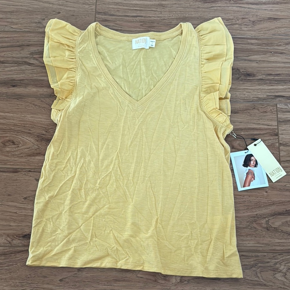 Nation LTD Sunny Ruffle Sleeve Blouse